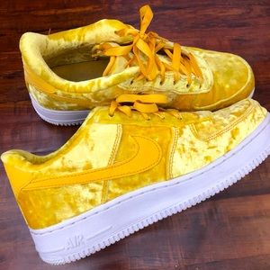 Never worn brand new yellow velvet Nike Air Forces !